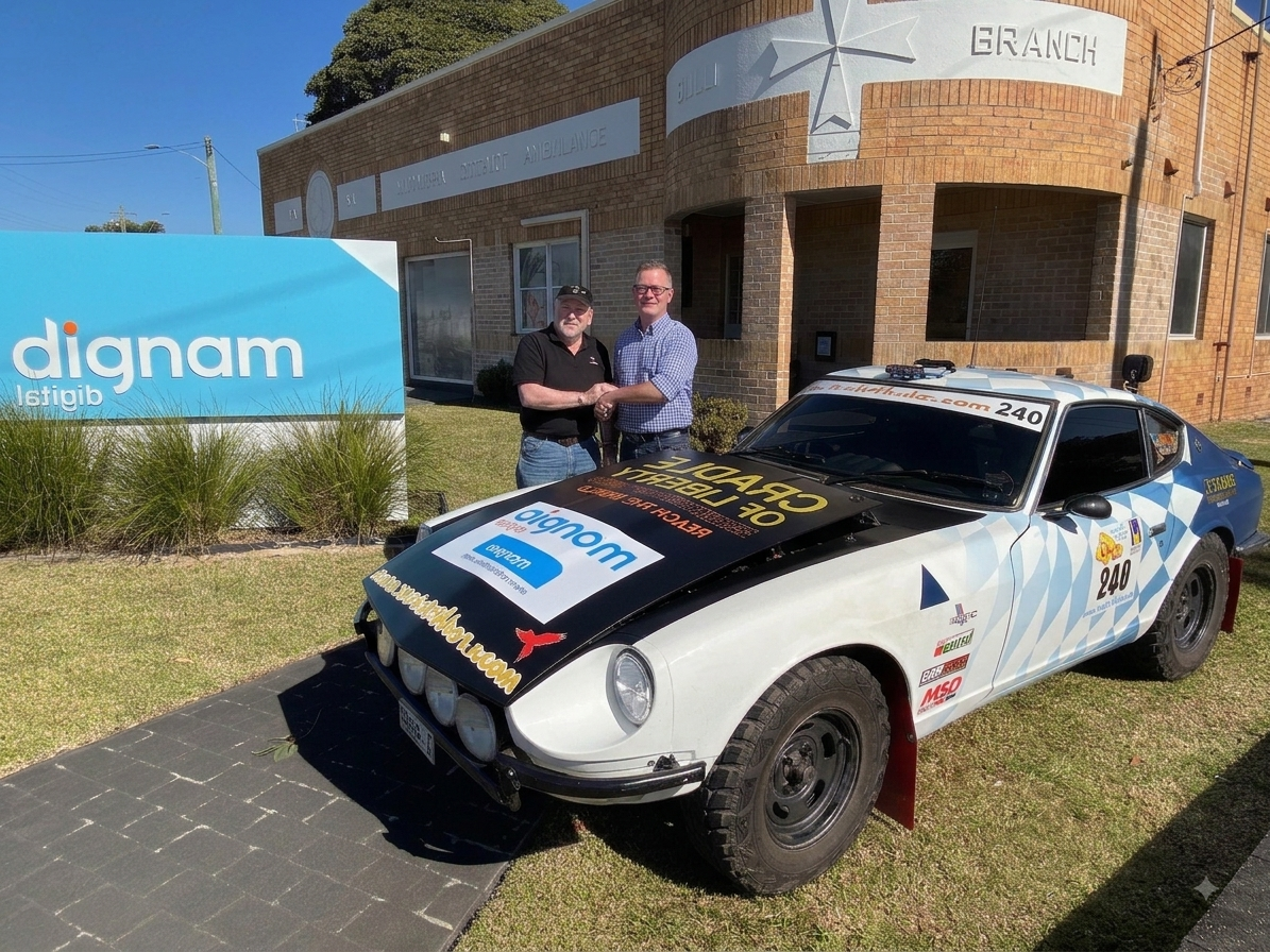 CAR240 with Dignam Real Estate at Bulli Ambulance Station